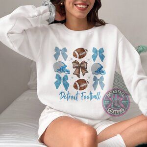 🦁 Detroit Football Bow Sweatshirt
